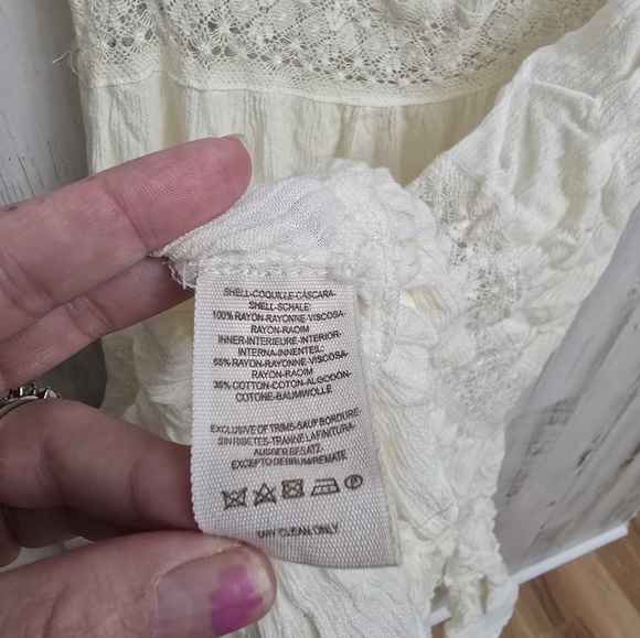 Free People Boho Off White Dress Womens Size XS - Picture 7 of 10
